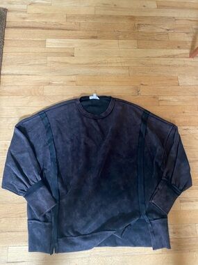 Sewn + Seen sweatshirt. Like a brownish/blackish gray. Great detail. Size large